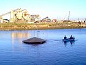 towing 'Island' to the site